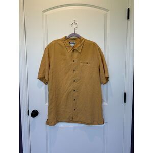Columbia Yellow Button Down Mens Shirt Size Large